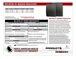 M3 Level III+ Ballistic Plate Armor Data Sheet