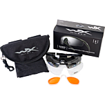 WX Saber Advanced Ballistic Glasses with PTX Laser Lens Insert (UV/Blue/Green)