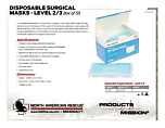 Disposable Surgical Masks - Level 2/3 - Product Information Sheet